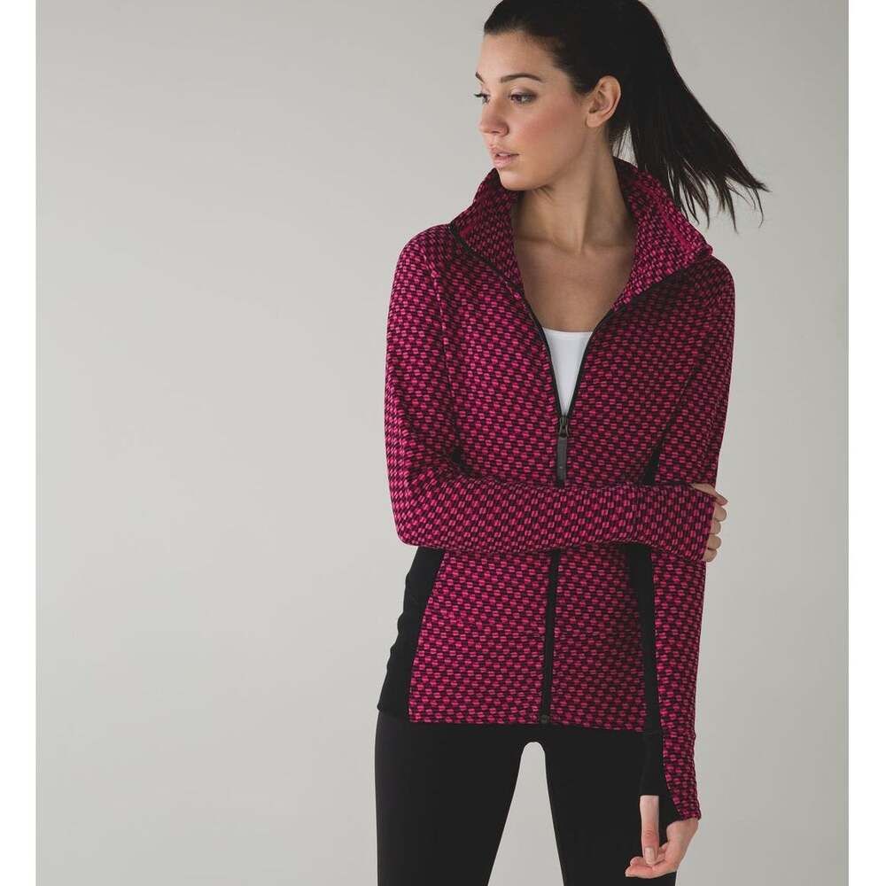 Lululemon Athletica Deep Dive Berry Rumble Radiant Scuba Jacket 8 Gym Athleisure